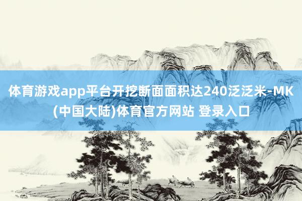 体育游戏app平台开挖断面面积达240泛泛米-MK(中国大陆)体育官方网站 登录入口
