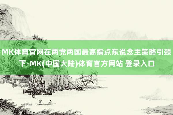 MK体育官网在两党两国最高指点东说念主策略引颈下-MK(中国大陆)体育官方网站 登录入口