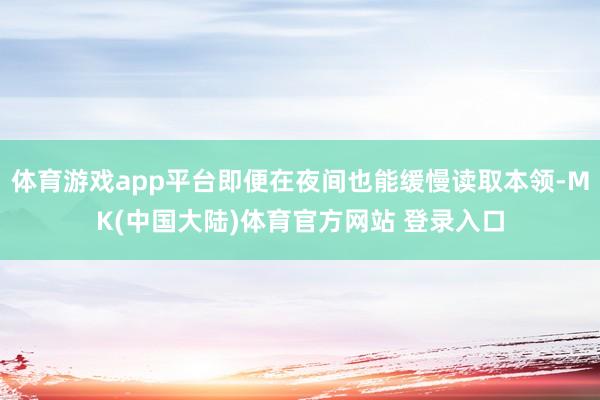 体育游戏app平台即便在夜间也能缓慢读取本领-MK(中国大陆)体育官方网站 登录入口